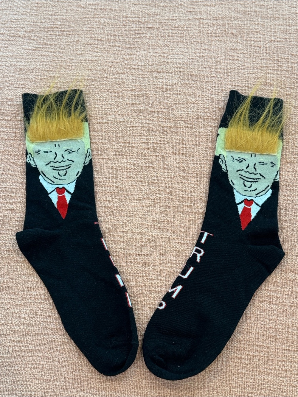 Trump hair Black Novelty Crew Socks